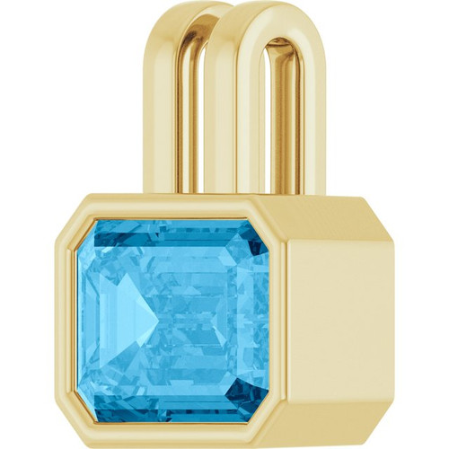 14K Yellow Natural Swiss Blue Topaz Pendant
