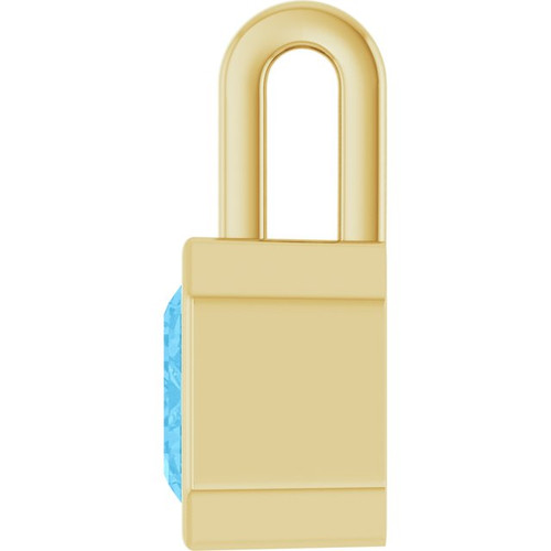 14K Yellow Natural Swiss Blue Topaz Pendant