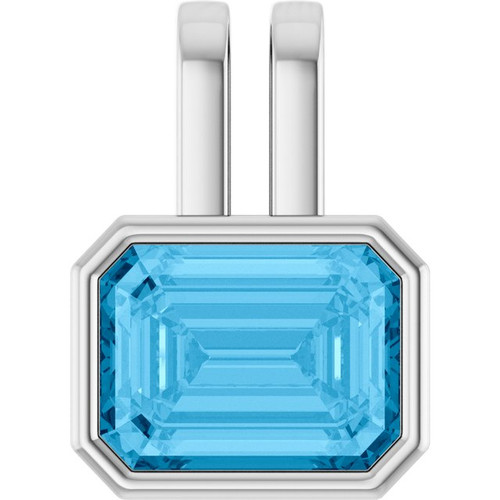 Sterling Silver Natural Swiss Blue Topaz Pendant