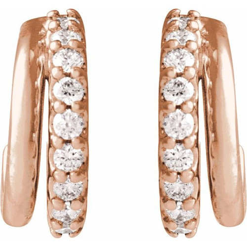 14K Rose 1/6 CTW Lab-Grown Diamond Hoop Earrings