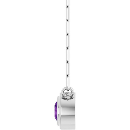 Sterling Silver Natural Amethyst 18" Necklace