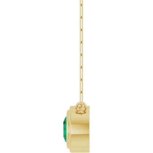 14K Yellow Lab-Grown Emerald 18" Necklace