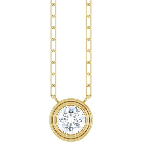 14K Yellow Natural White Sapphire 18" Necklace