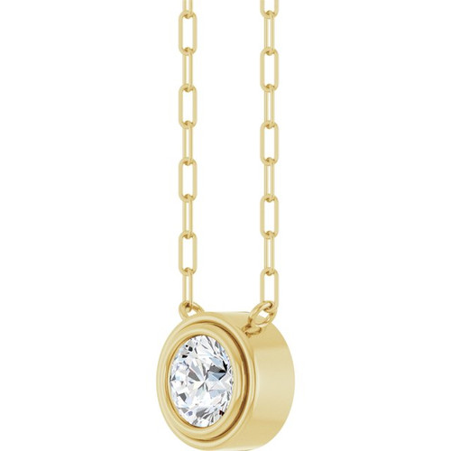 14K Yellow Natural White Sapphire 18" Necklace