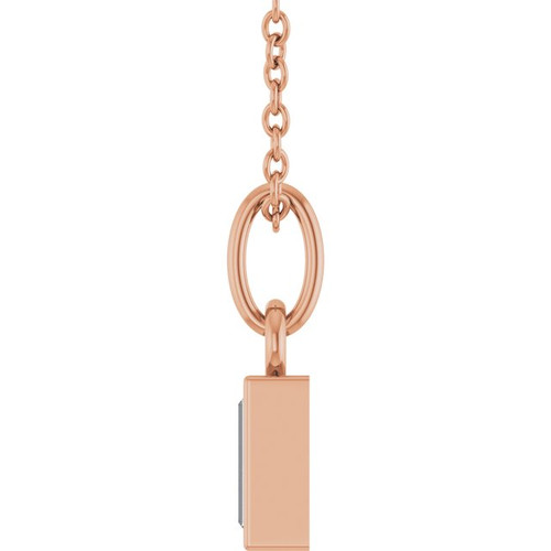 14K Rose 1/6 CT Lab-Grown Diamond Bezel-Set 16-18" Necklace