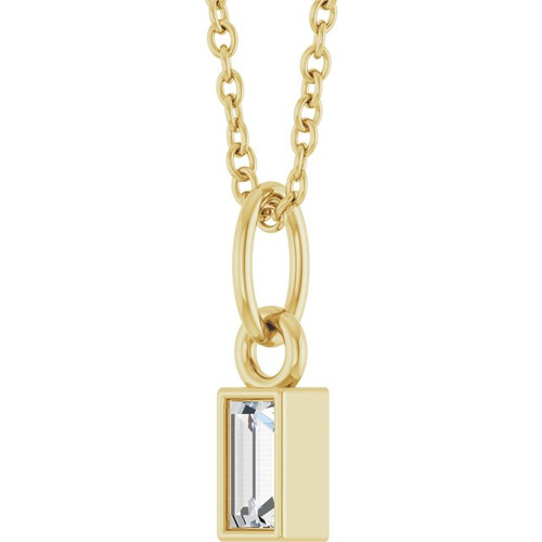 14K Yellow 1/10 CT Lab-Grown Diamond Bezel-Set 16-18" Necklace