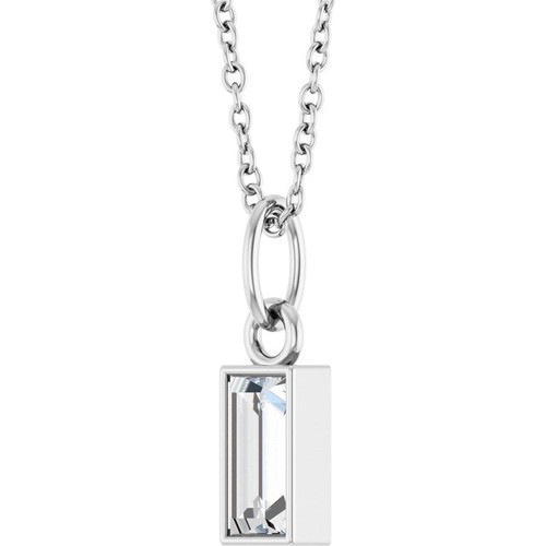 Sterling Silver 3/8 CT Lab-Grown Diamond Bezel-Set 16-18" Necklace