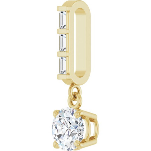 14K Yellow 3/8 CTW Natural Diamond Pendant