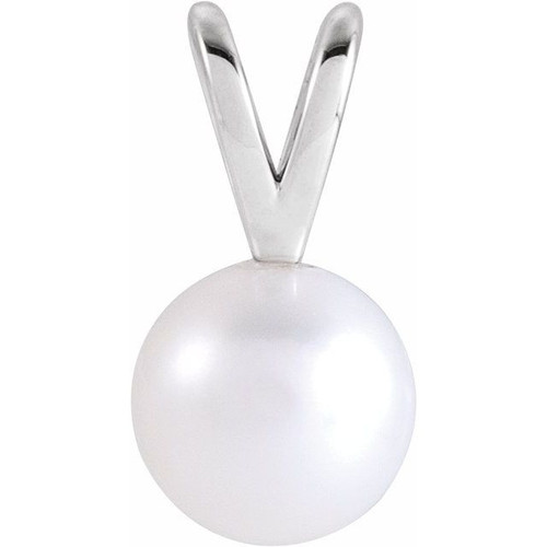 Platinum Cultured White Akoya Pearl Pendant