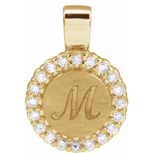 14K Yellow 1/8 CTW Natural Diamond Pendant