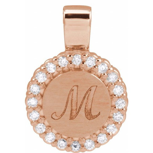 14K Rose 1/8 CTW Natural Diamond Pendant