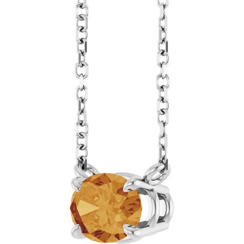 Sterling Silver Natural Citrine 18" Necklace