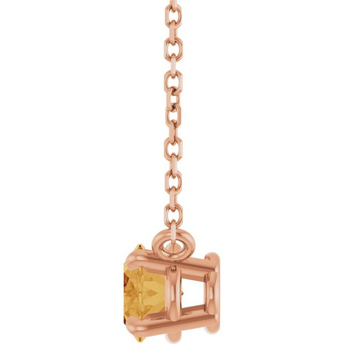 14K Rose Natural Citrine 18" Necklace