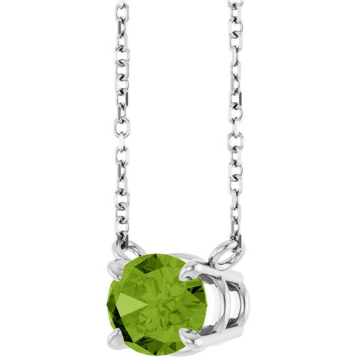 Sterling Silver Natural Peridot 18" Necklace