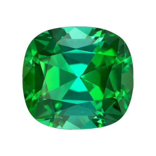 Extraordinary 3.12 Carat Mint Vivid Green Tourmaline Gem, Cushion Shape, 9.2 x 8.6 mm