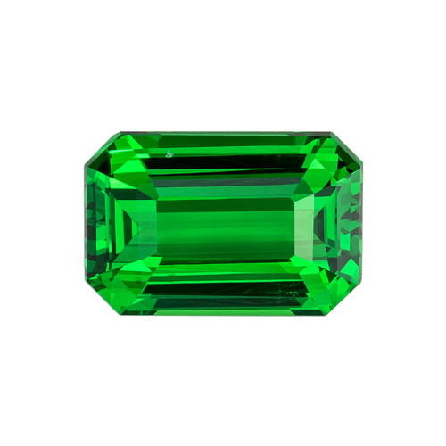 1.50 Carat Fine Green Tsavorite Garnet Gem, Octagon Cut, 7.9 x 5.2 mm