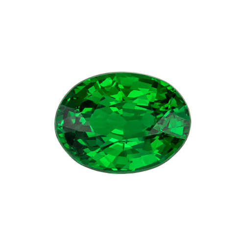 1.04 Carat Fine Green Tsavorite Garnet Gem, Oval Cut, 7 x 5.2 mm