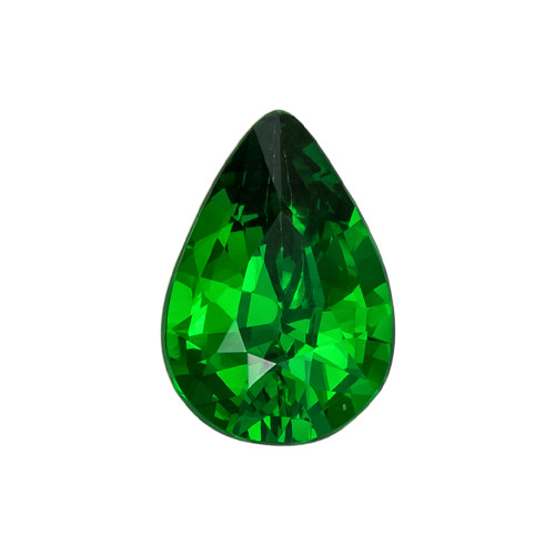 0.90 Carat Fine Green Tsavorite Garnet Gem, Pear Cut, 7.6 x 5.3 mm