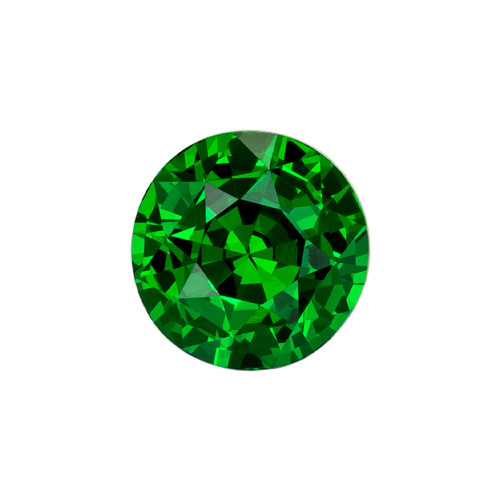 1.08 Carat Fine Green Tsavorite Garnet Gem, Round Cut,  5.7 mm