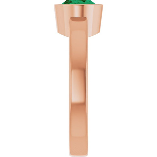 14K Rose Lab-Grown Emerald Ring