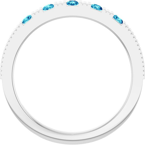 Sterling Silver Natural Blue Zircon Stackable Ring