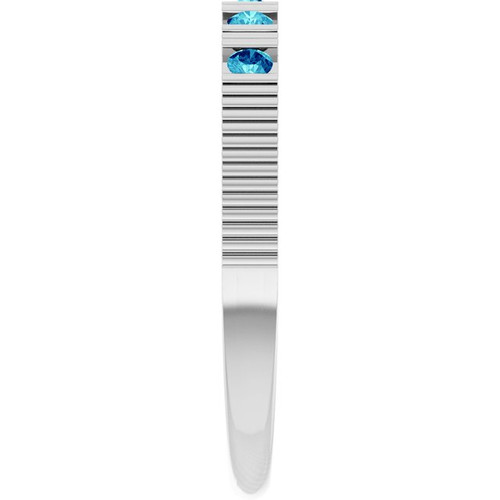 Sterling Silver Natural Blue Zircon Stackable Ring