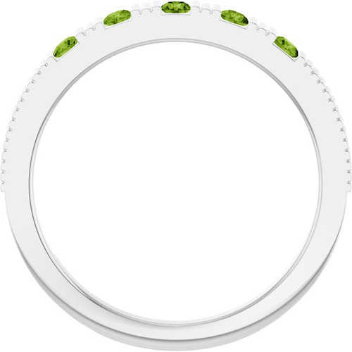 Platinum Natural Peridot Stackable Ring