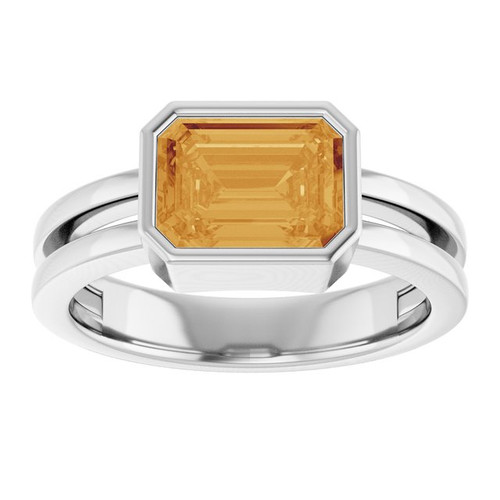 Sterling Silver Natural Citrine Ring