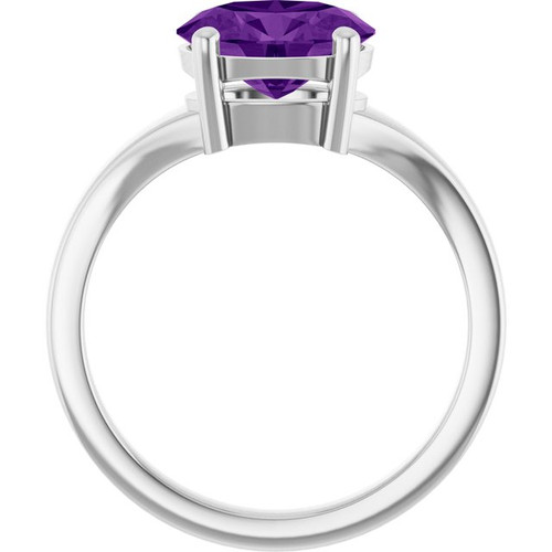 Platinum Natural Amethyst Ring