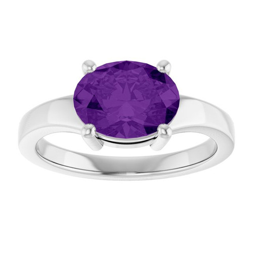 Platinum Natural Amethyst Ring