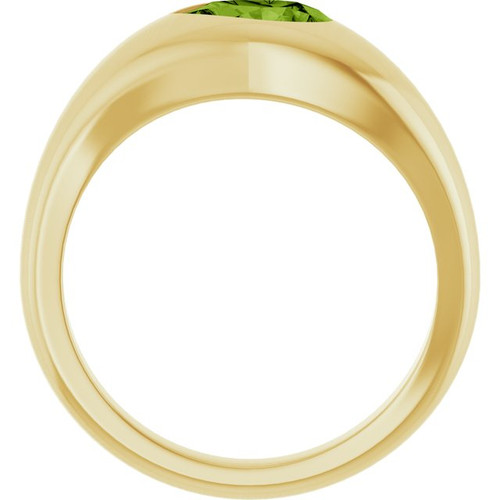 14K Yellow Natural Peridot Ring