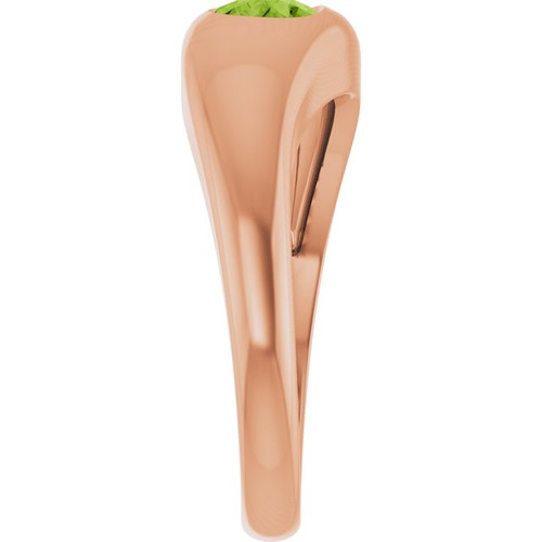 14K Rose Natural Peridot Ring