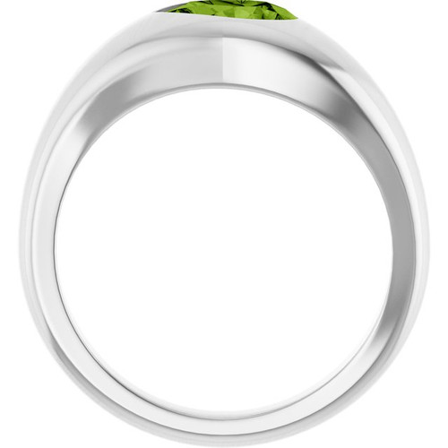 Platinum Natural Peridot Ring