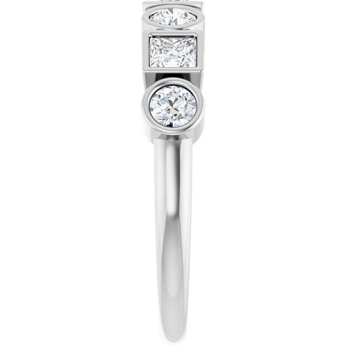 14K White Natural White Sapphire Stackable Ring