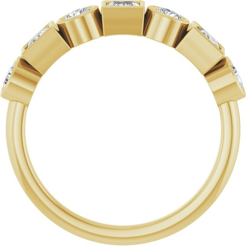 14K Yellow Natural White Sapphire Stackable Ring