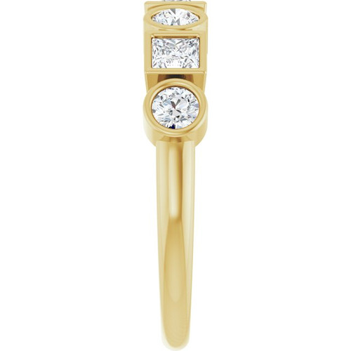 14K Yellow Natural White Sapphire Stackable Ring