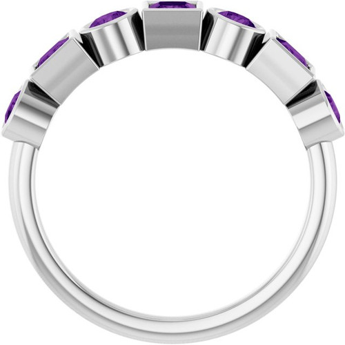 Platinum Natural Amethyst Stackable Ring