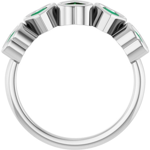 Platinum Lab-Grown Emerald Ring