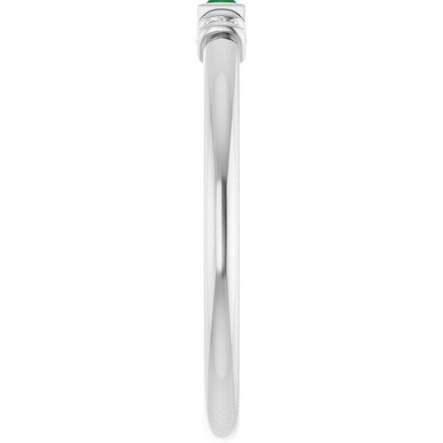 14K White Lab-Grown Emerald Stackable Ring