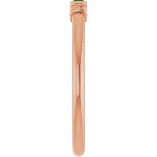 14K Rose Lab-Grown Emerald Stackable Ring