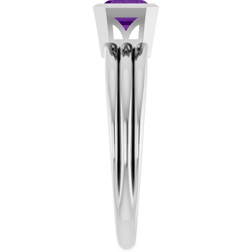 Sterling Silver Natural Amethyst Ring