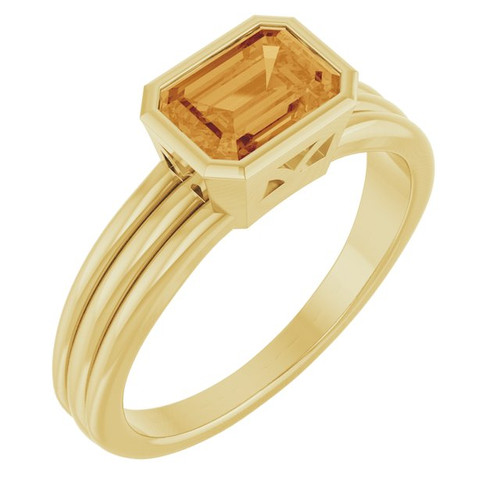 14K Yellow Natural Citrine Ring