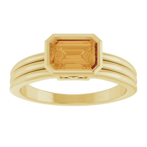 14K Yellow Natural Citrine Ring