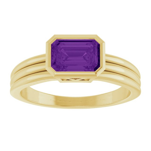 14K Yellow Natural Amethyst Ring