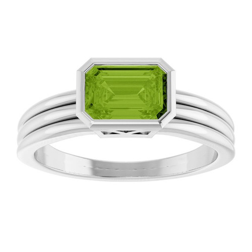 Sterling Silver Natural Peridot Ring