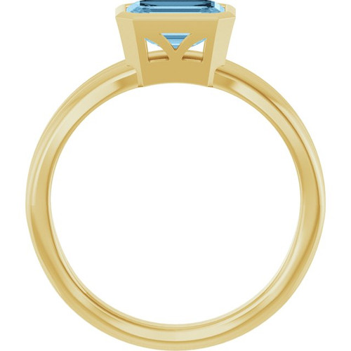 14K Yellow Natural Sky Blue Topaz Ring