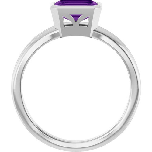 Platinum Natural Amethyst Ring