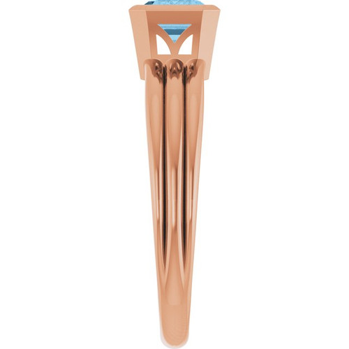 14K Rose Natural Sky Blue Topaz Ring