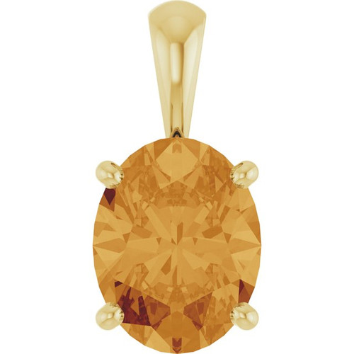14K Yellow Natural Citrine Pendant