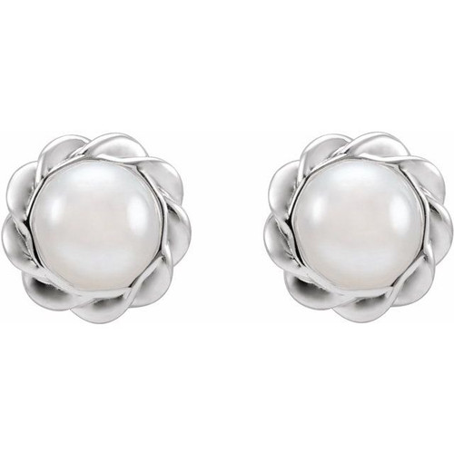 Sterling Silver Cultured White Gold Freshwater Pearl Rope Earrings |$233